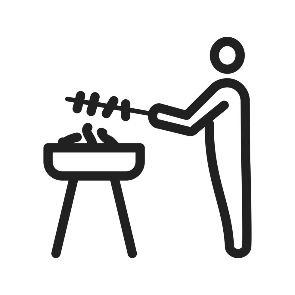 icono de línea de barbacoa vector