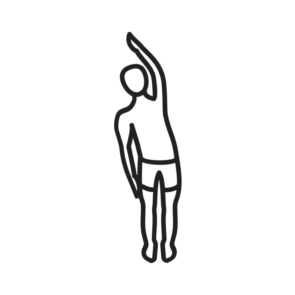 One Arm Bend Right Line Icon vector