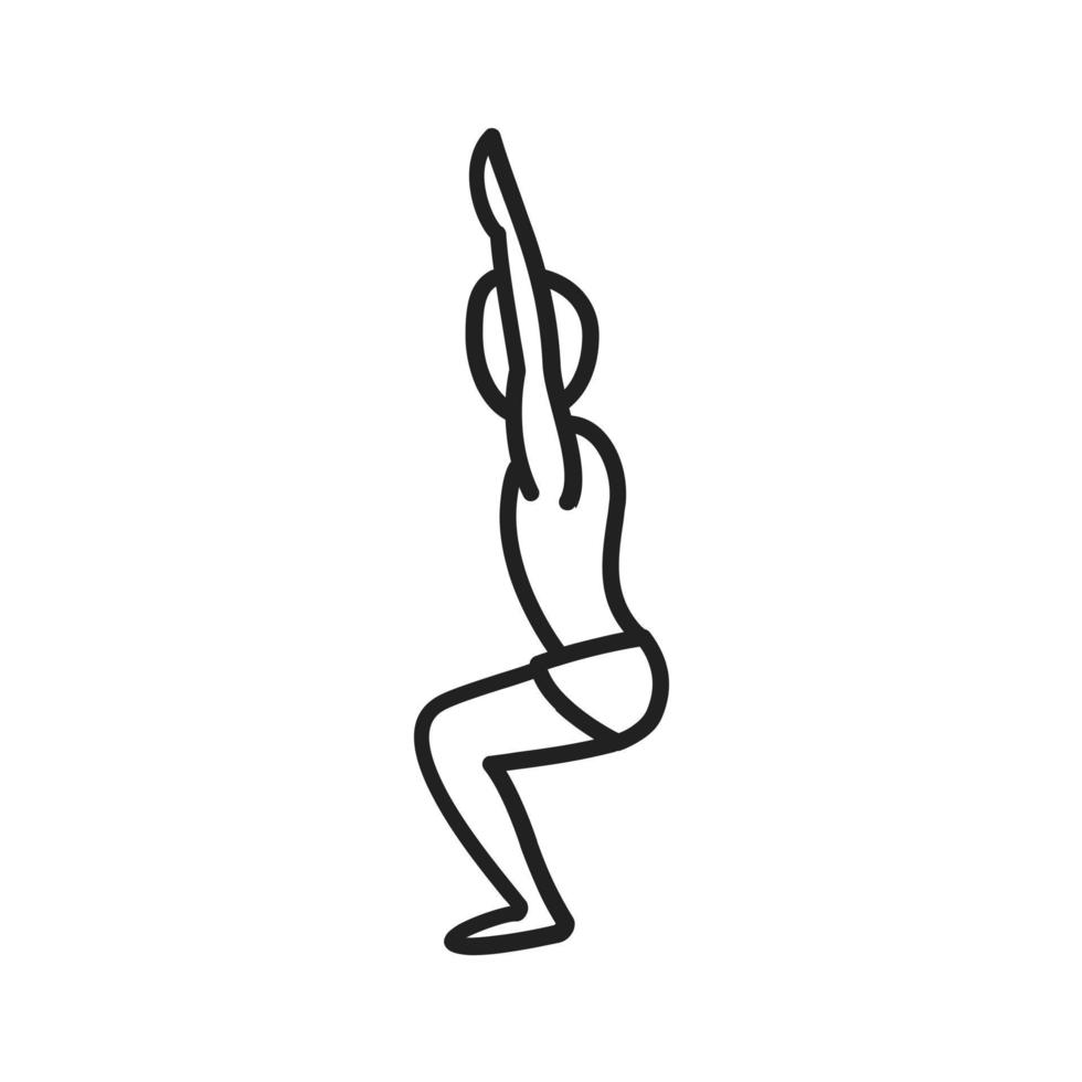 Chair Pose Line Icon vector