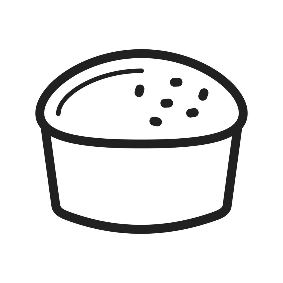 icono de línea de pan de bollo vector