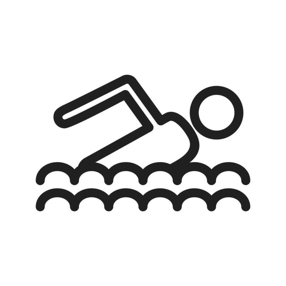 icono de línea de natación vector