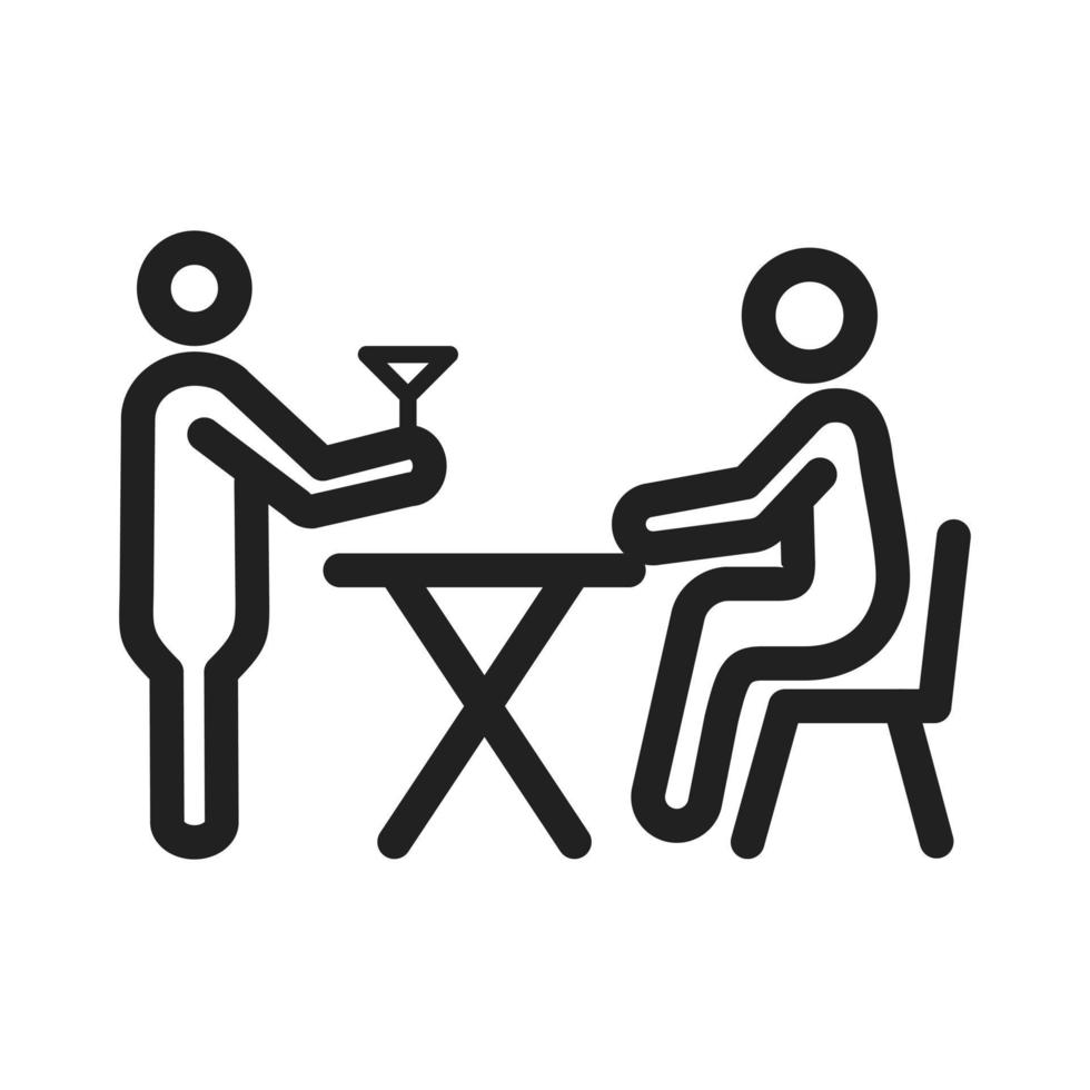 Waiter Serving Line Icon vector