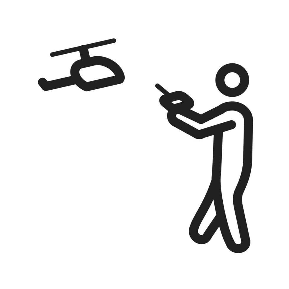 Playing with Helicopter Line Icon vector