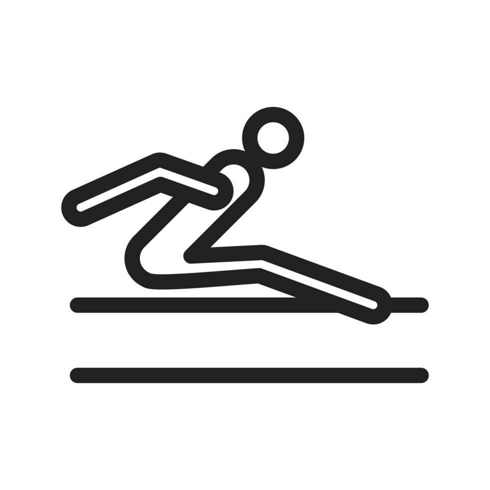 Long Jump Line Icon vector