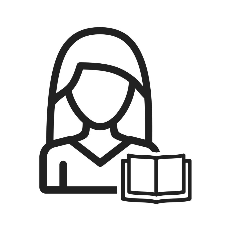Woman Reading Line Icon vector