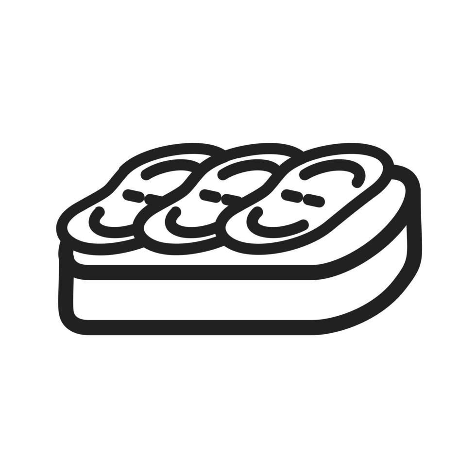 Bruschetta Line Icon vector