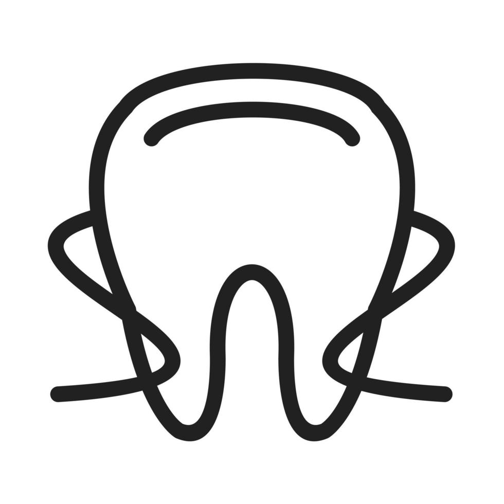 hilo dental i icono de línea vector