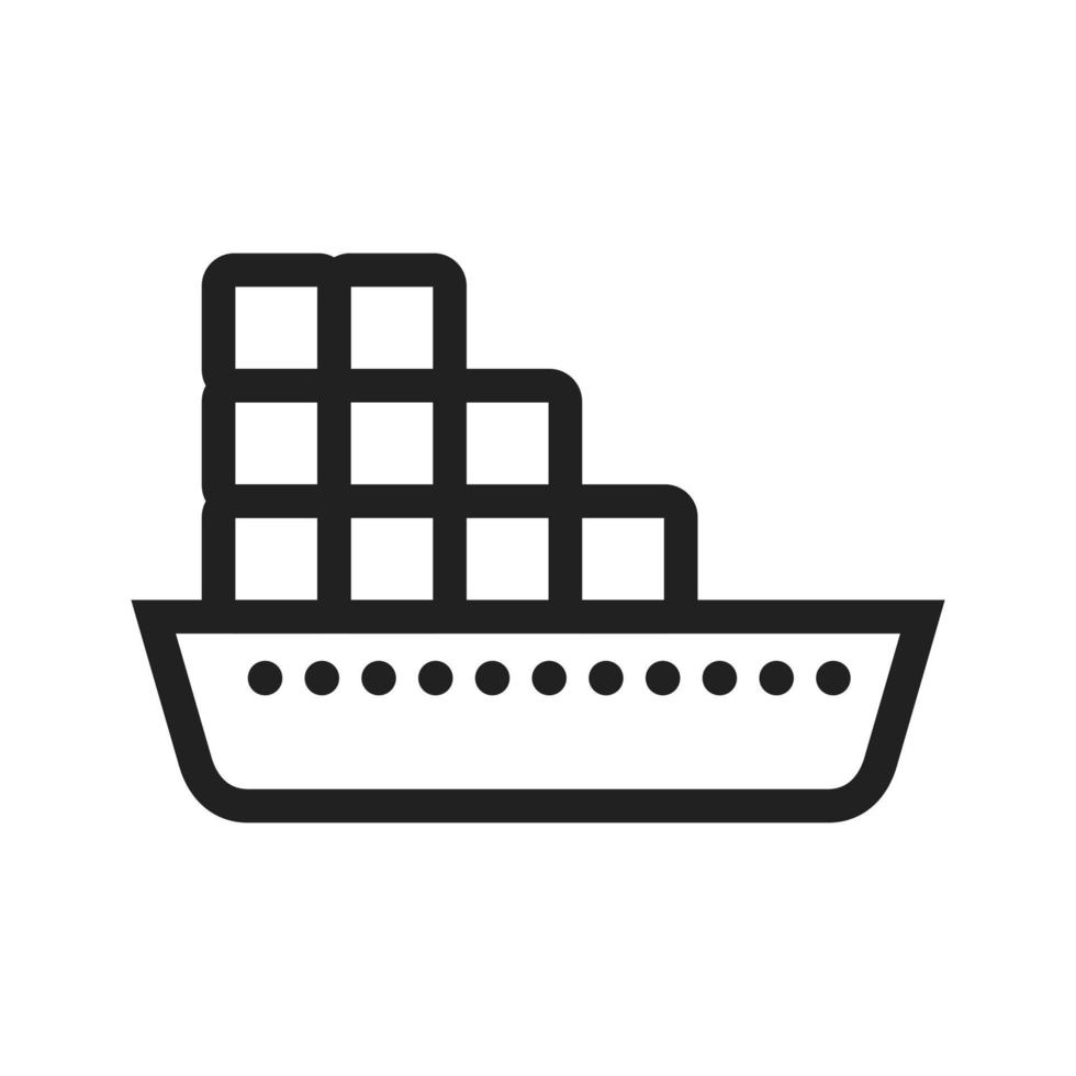 icono de barco de carga vector