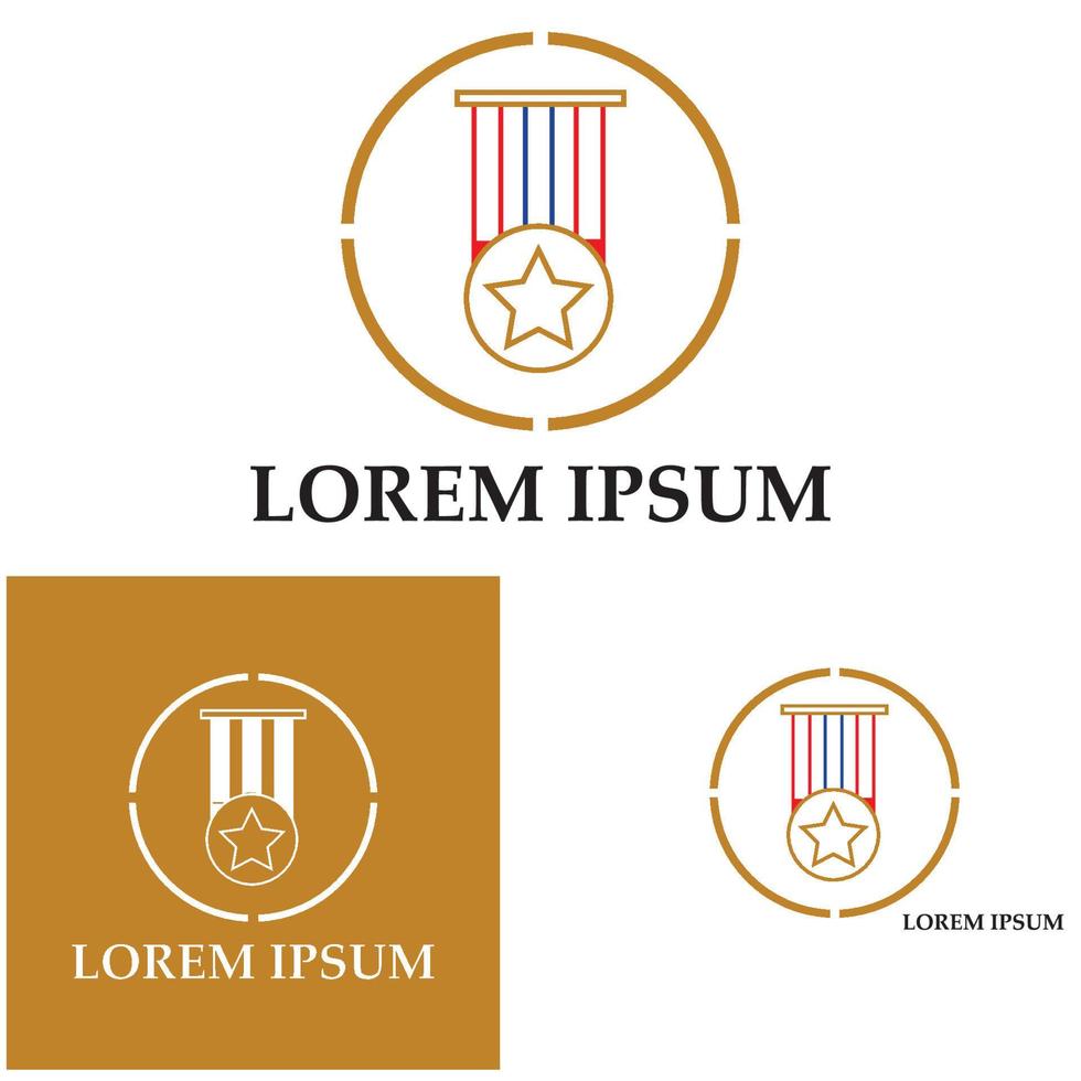 Medal icon vector background template illustration