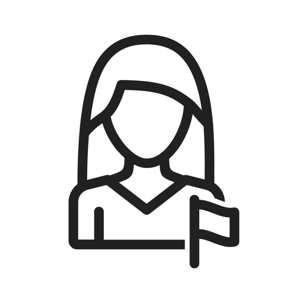 icono de línea de mujer en política vector