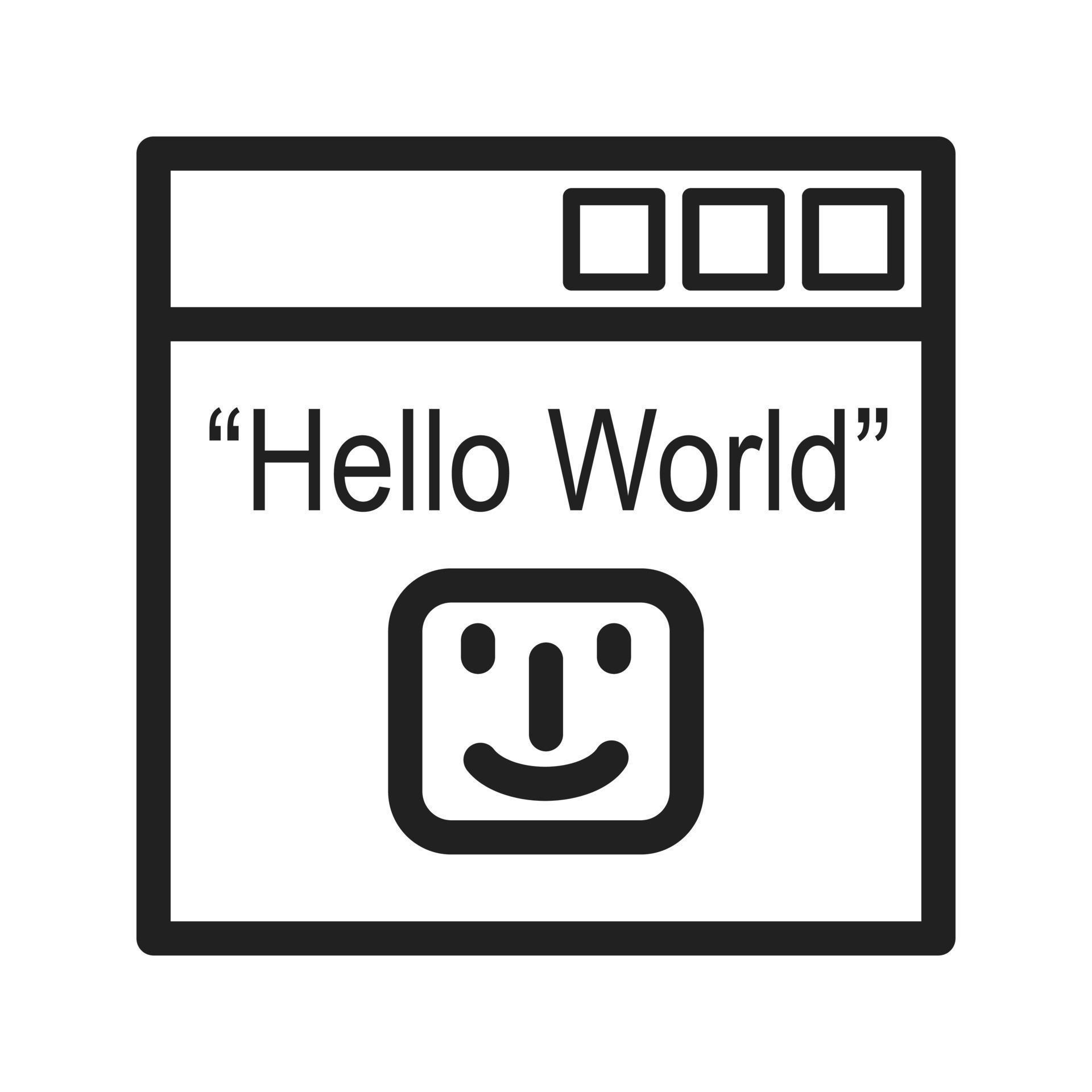 Hello World Program Icon 7569187 Vector Art at Vecteezy