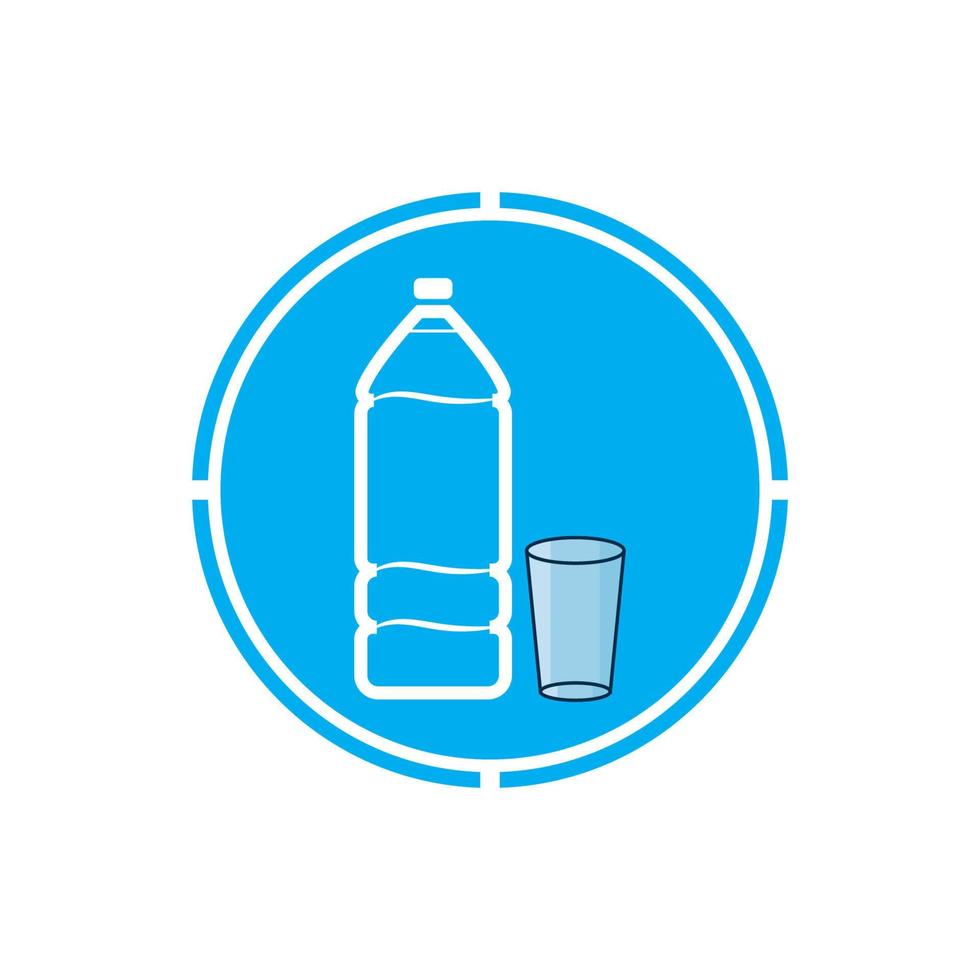Plastic bottle and glass vector icon