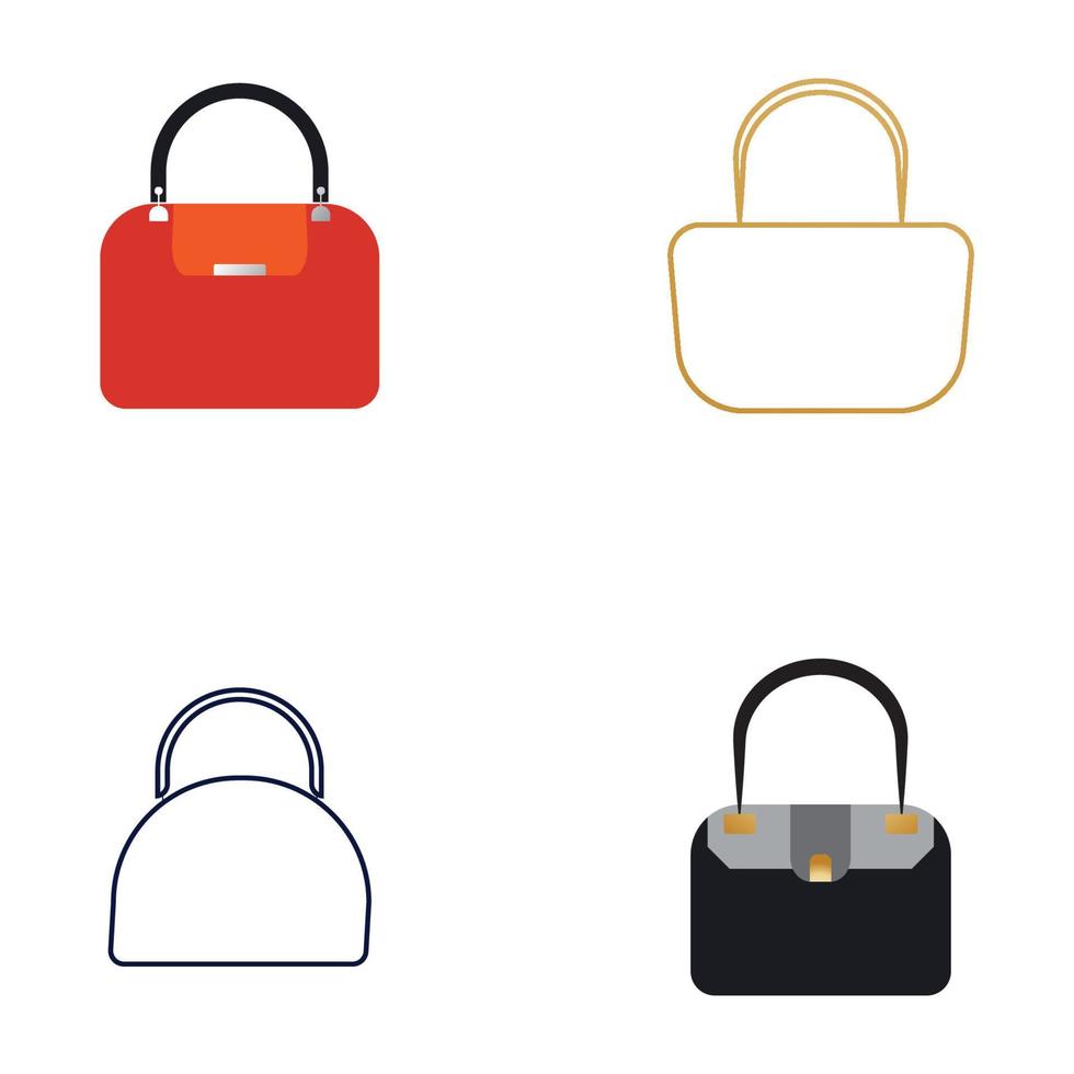 Woman bag icon vector background