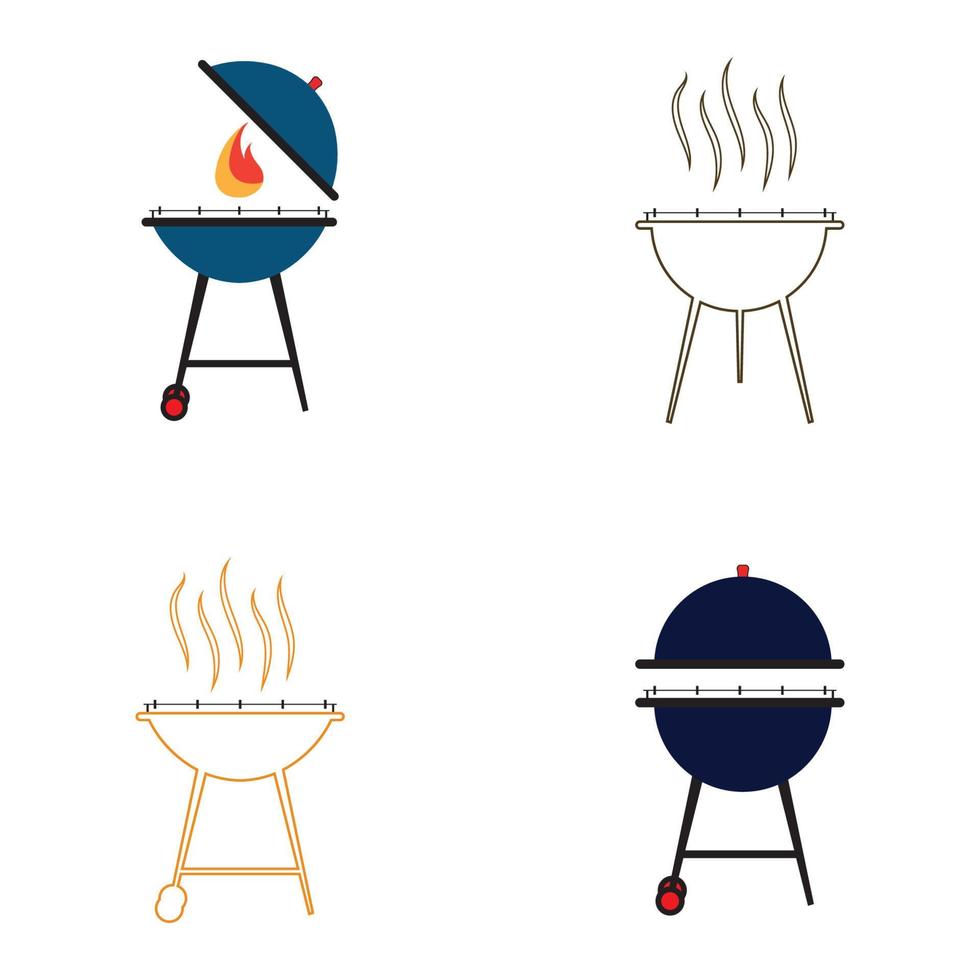 ilustración de vector de icono de barbacoa