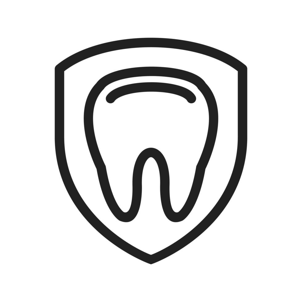 icono de línea de protección de dientes vector