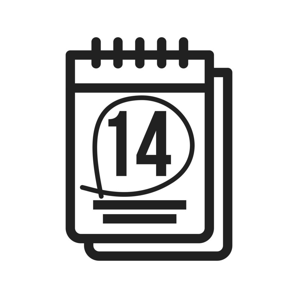 icono de calendario marcado vector