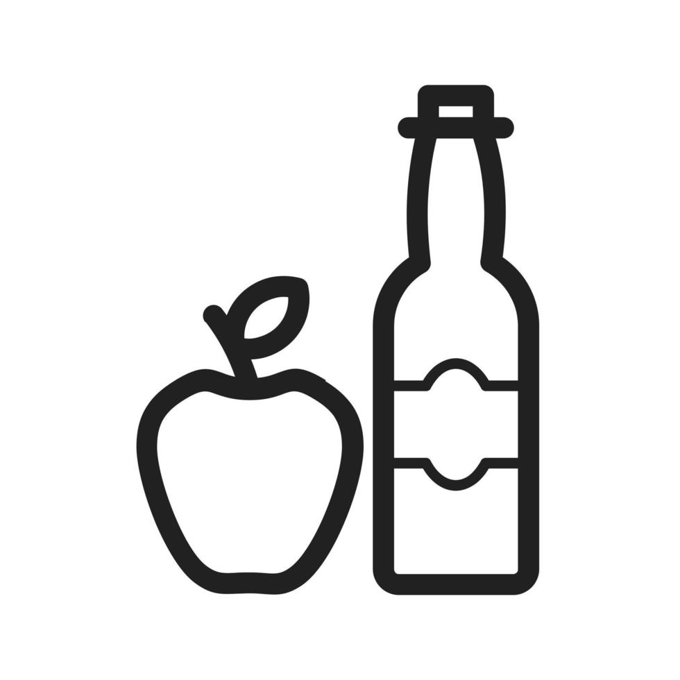 icono de línea de sidra de manzana vector