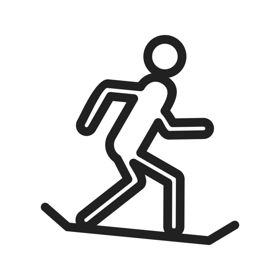 icono de línea de snowboard vector