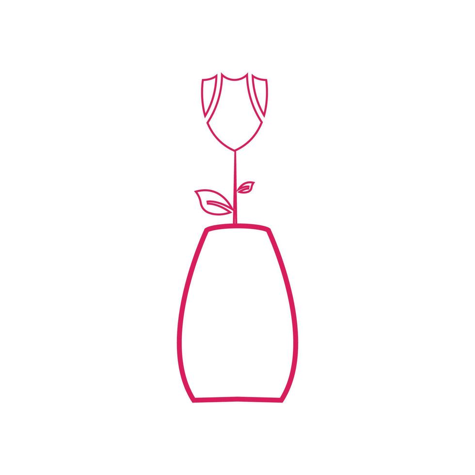 Flower vase vector icon