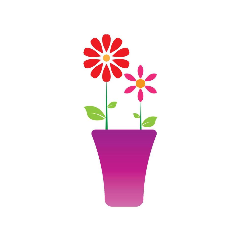 Flower vase vector icon