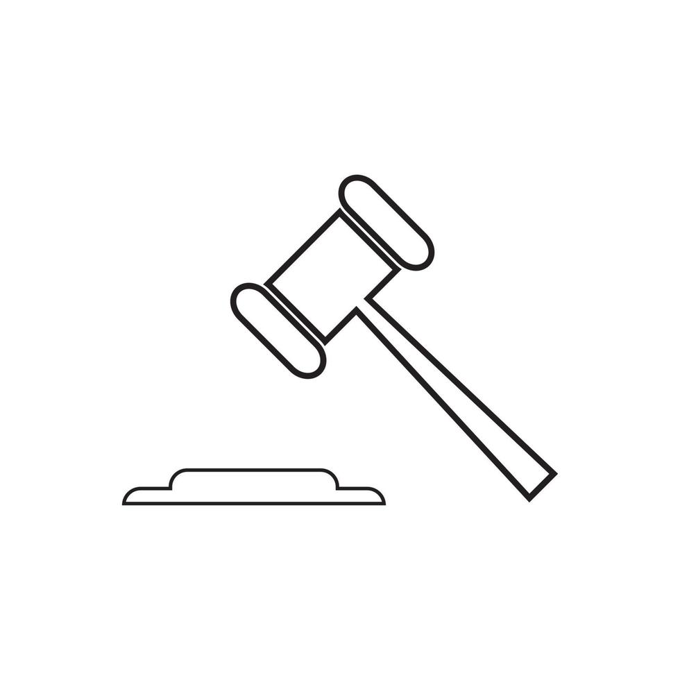 Hammer of a judge icon vector