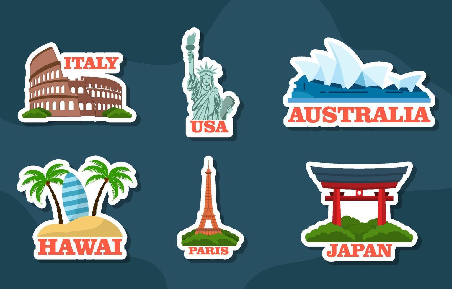 Journal Template Traveling Country Sticker vector