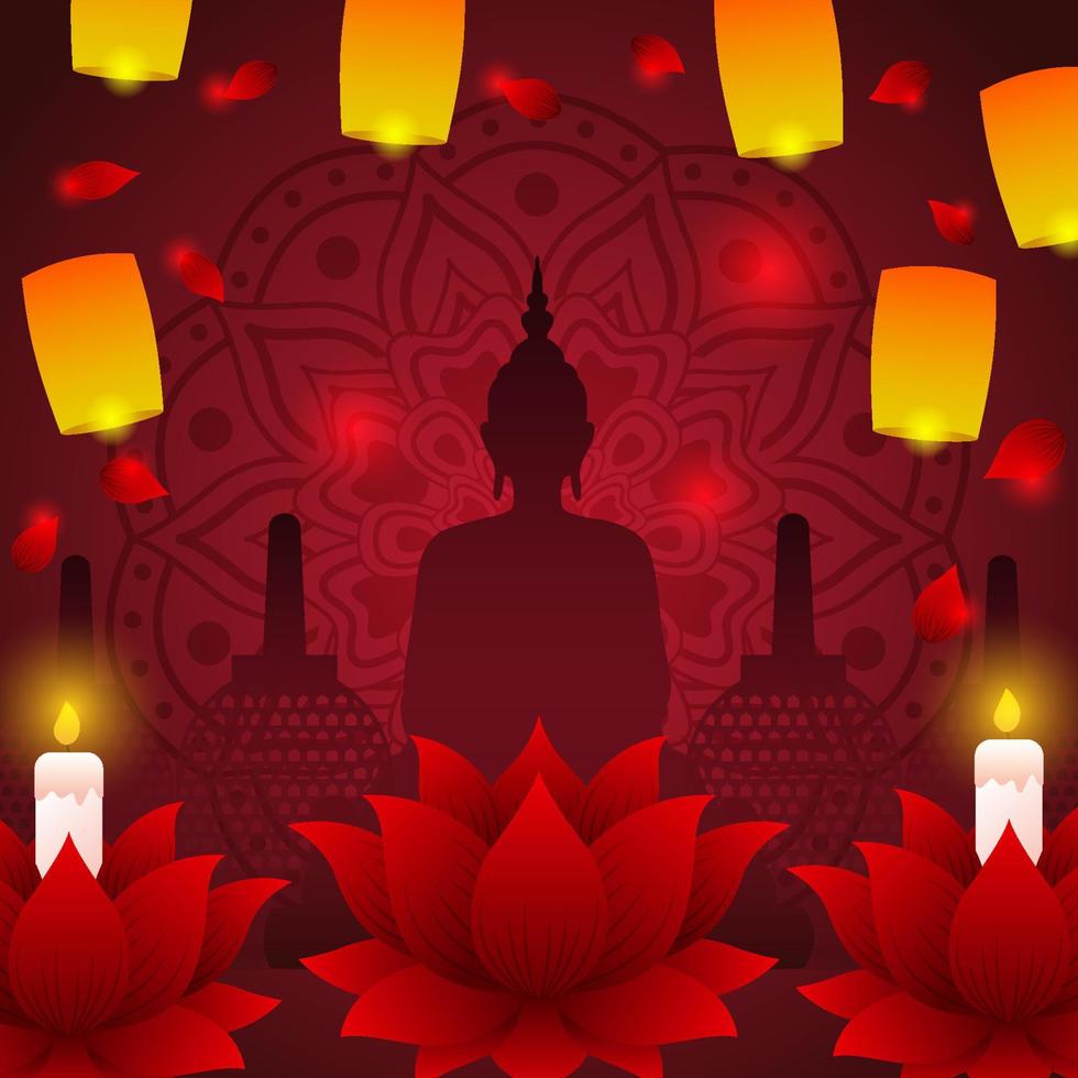 festividad vesak fondo vector