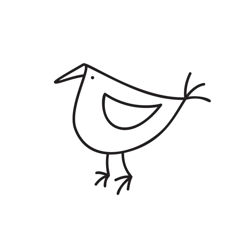 Monoline vector bird line art outline logo icon sign symbol design concept. illustration