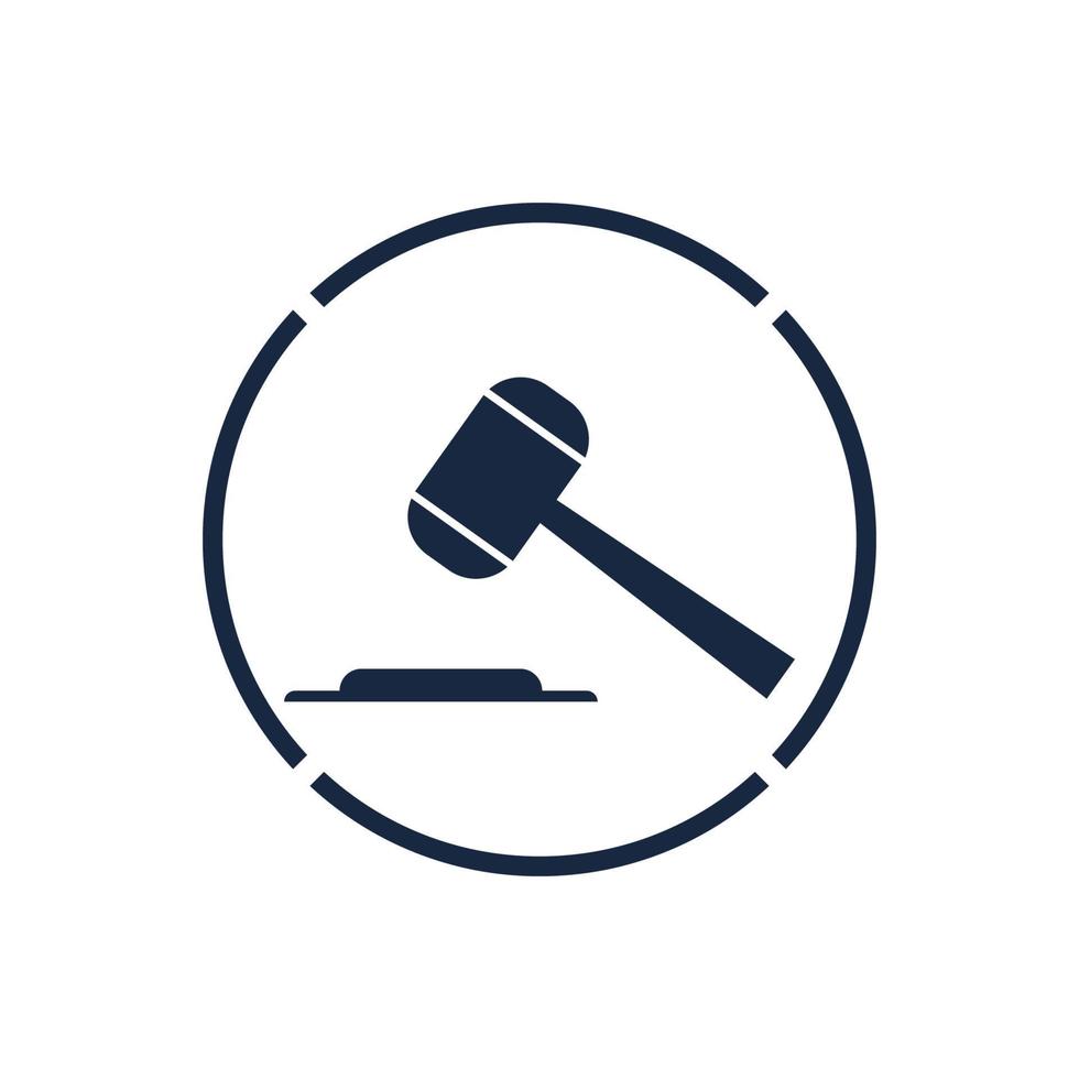 Hammer of a judge icon vector