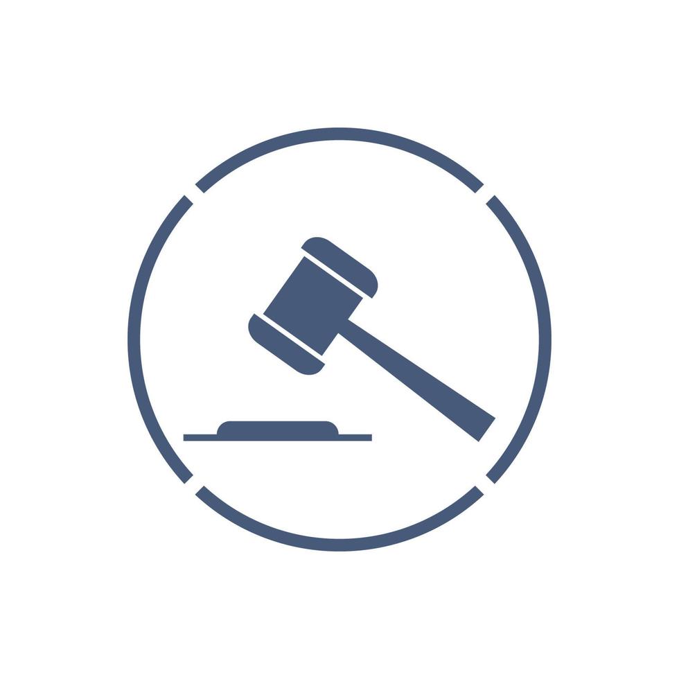 Hammer of a judge icon vector