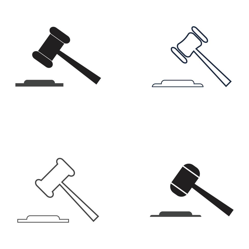 Hammer of a judge icon vector