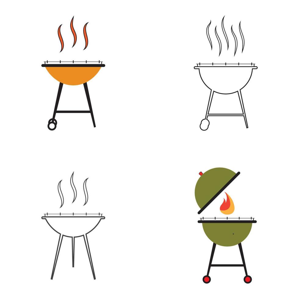 ilustración de vector de icono de barbacoa