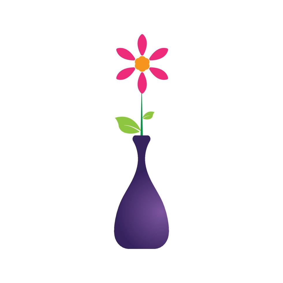 Flower vase vector icon