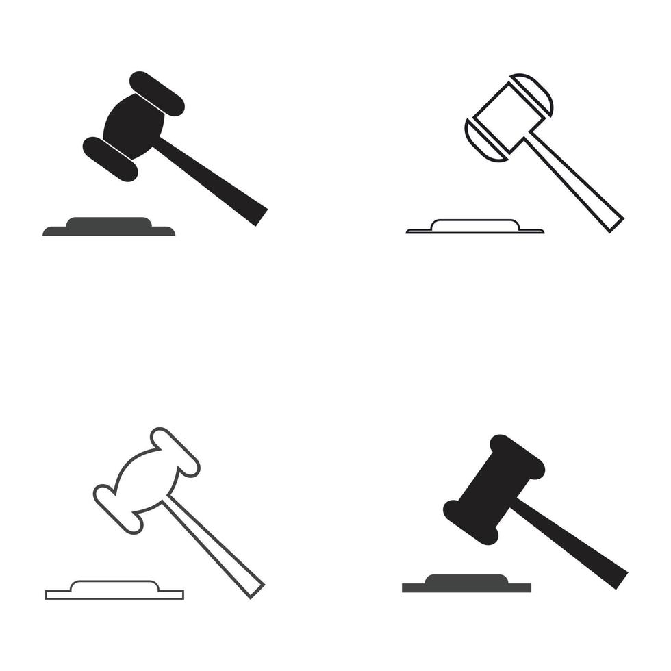 Hammer of a judge icon vector