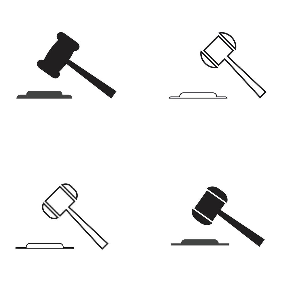 Hammer of a judge icon vector