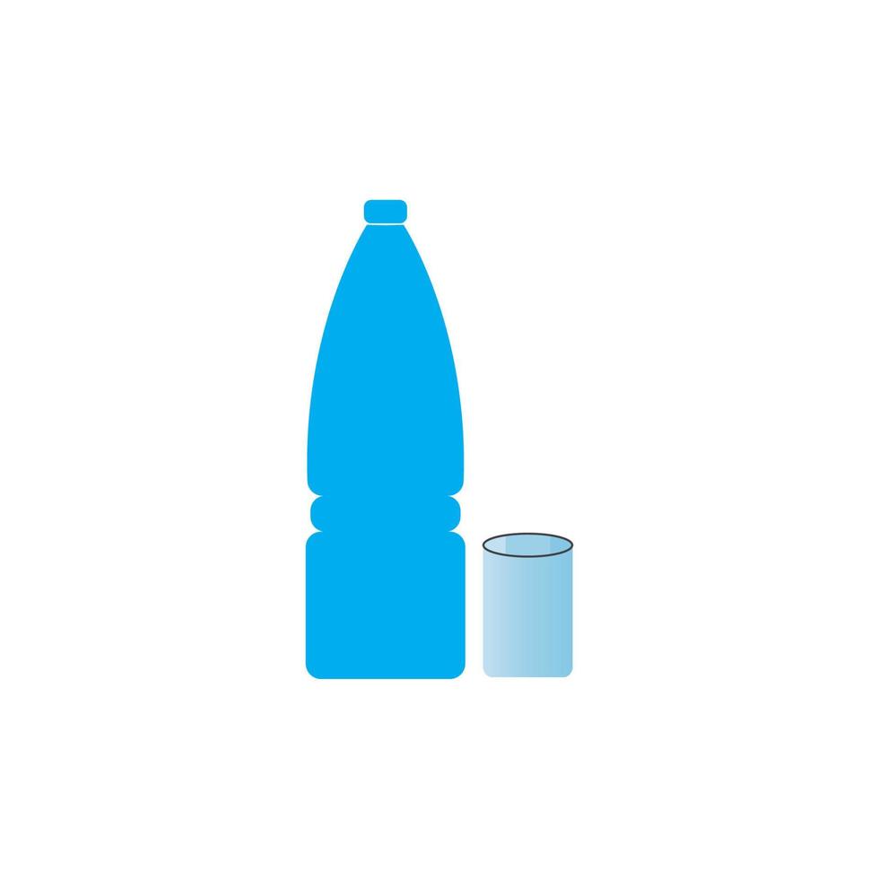 Plastic bottle and glass vector icon