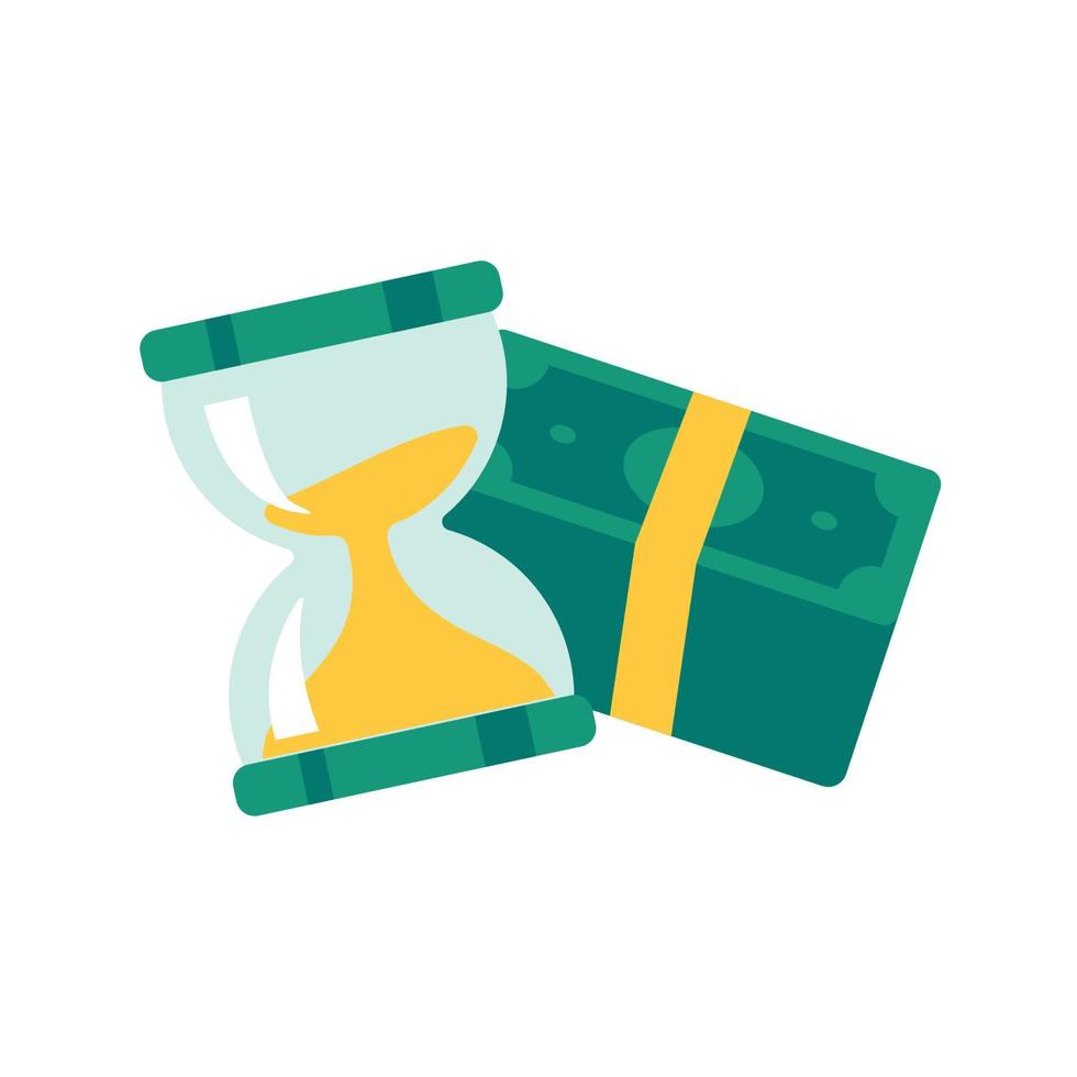 Hourglass. Repayment schedule reminder idea. vector