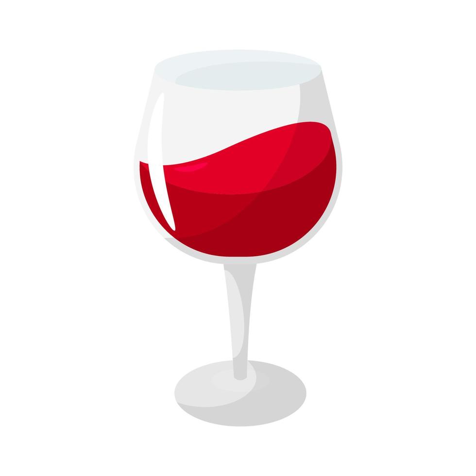 Red wine glass. vector