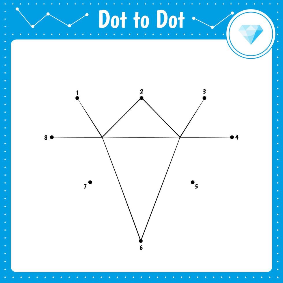 Connect the dots. Diamond. vector