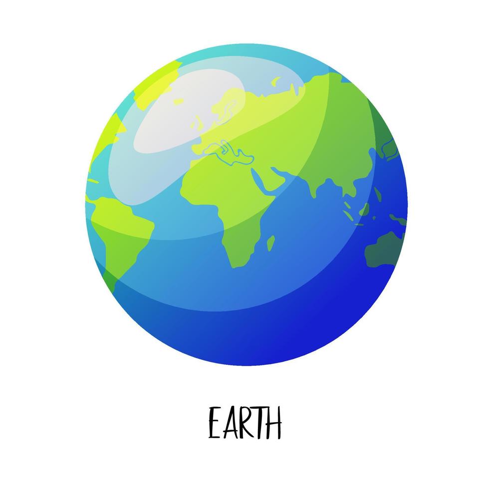 sistema solar. planeta de dibujos animados. tierra. vector