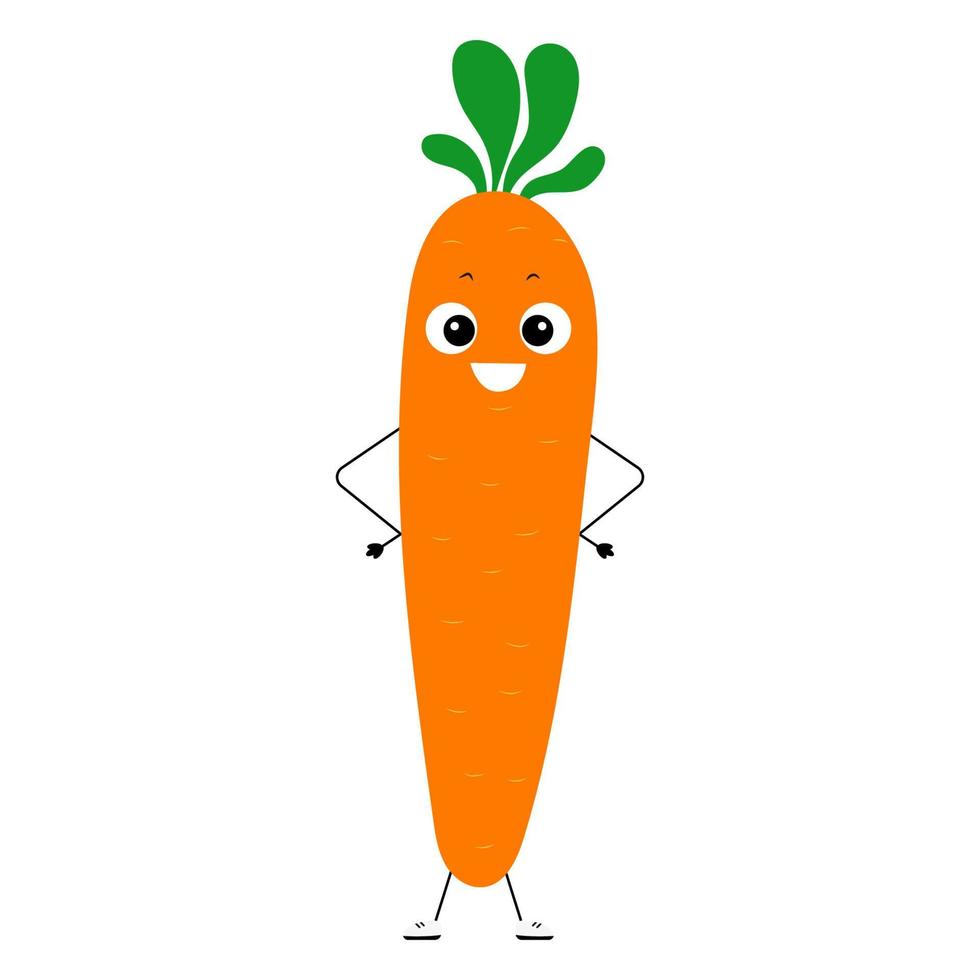 Cartoon cute carrot character. vector