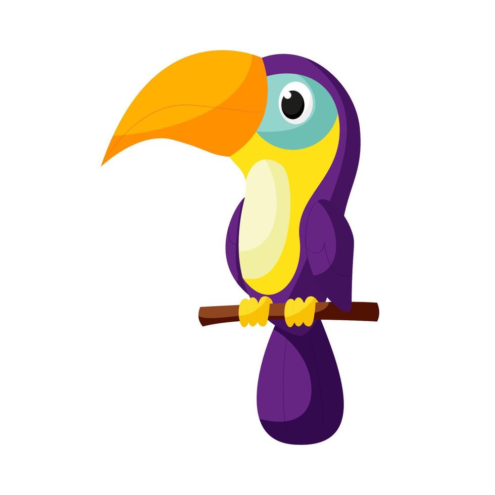 Toucan cartoon. Vector illustration of toucan bird.