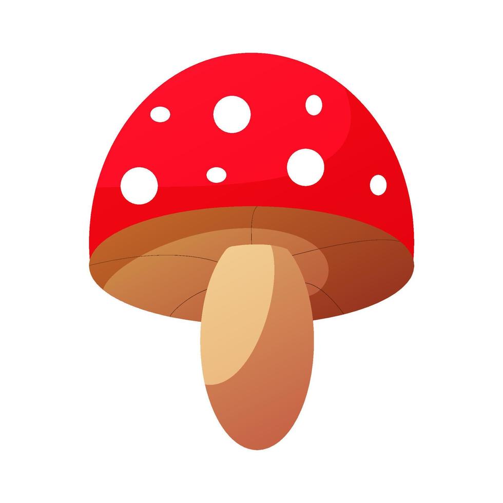 Cartoon mushroom. Fly agaric. vector
