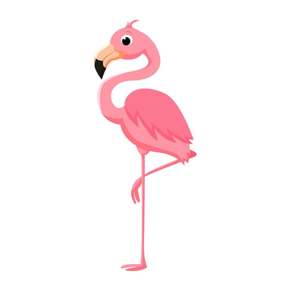 flamenco rosa de dibujos animados. ilustración vectorial 7570245 Vector en  Vecteezy