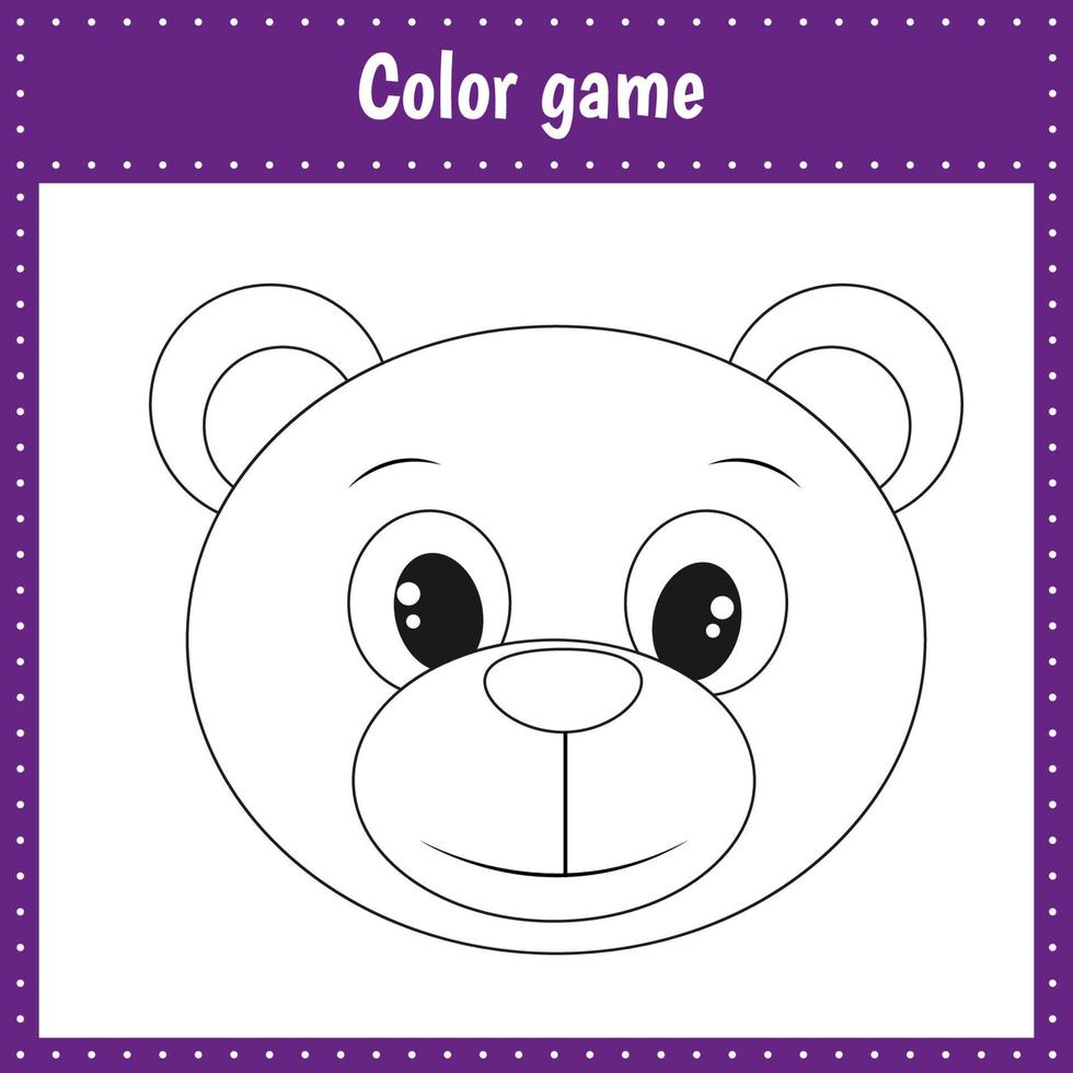 Coloring page of bear vector