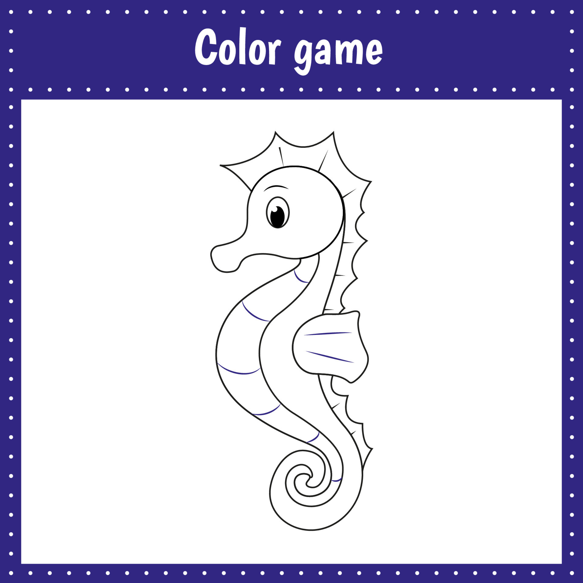 Coloring page of a sea horse 7570264 Vector Art at Vecteezy