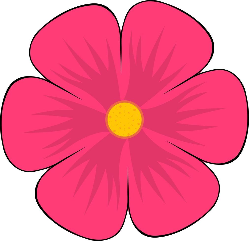 Illustration of a single pink flower. Can be used for design elements