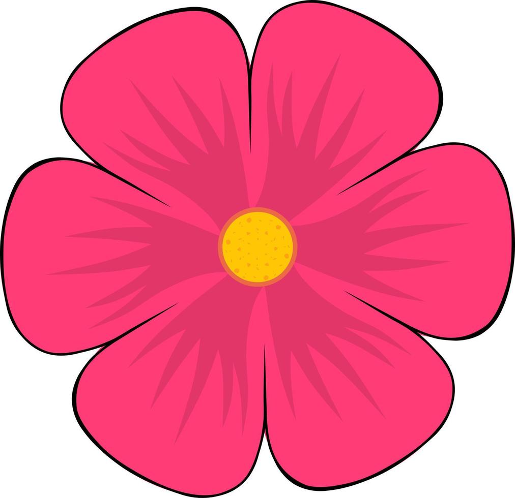 Illustration of a single pink flower. Can be used for design elements. vector