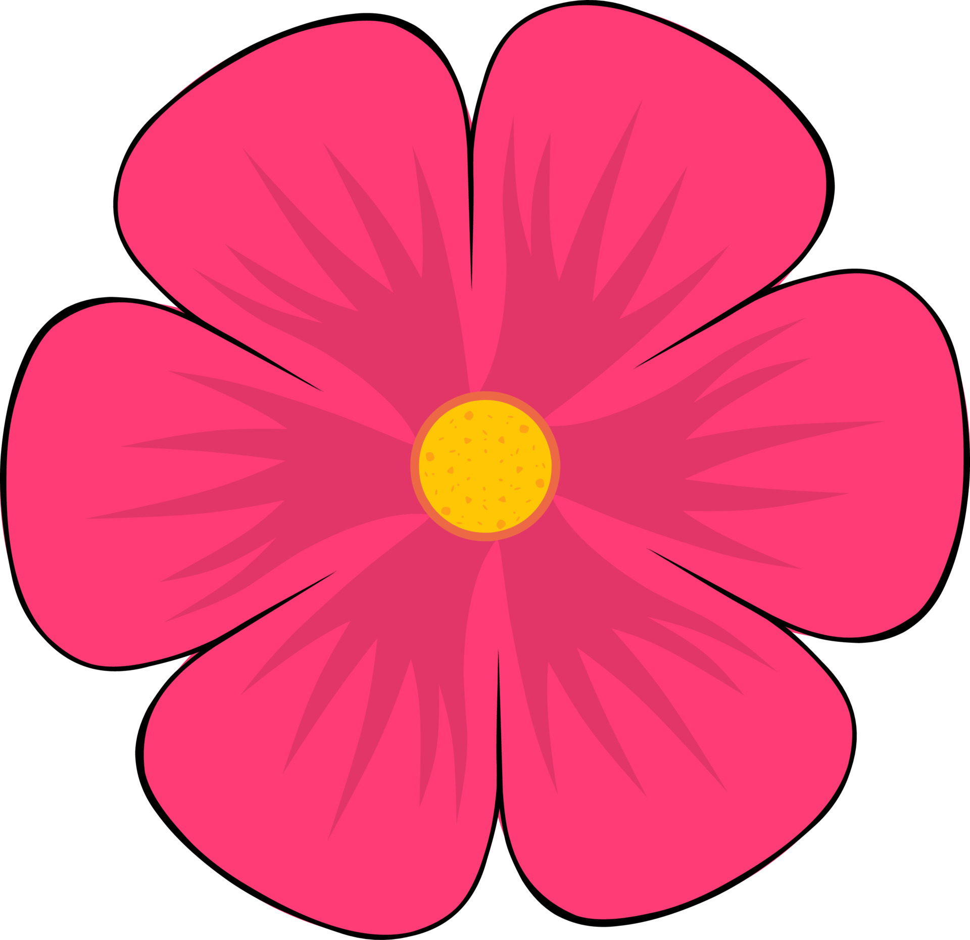Illustration of a single pink flower. Can be used for design elements