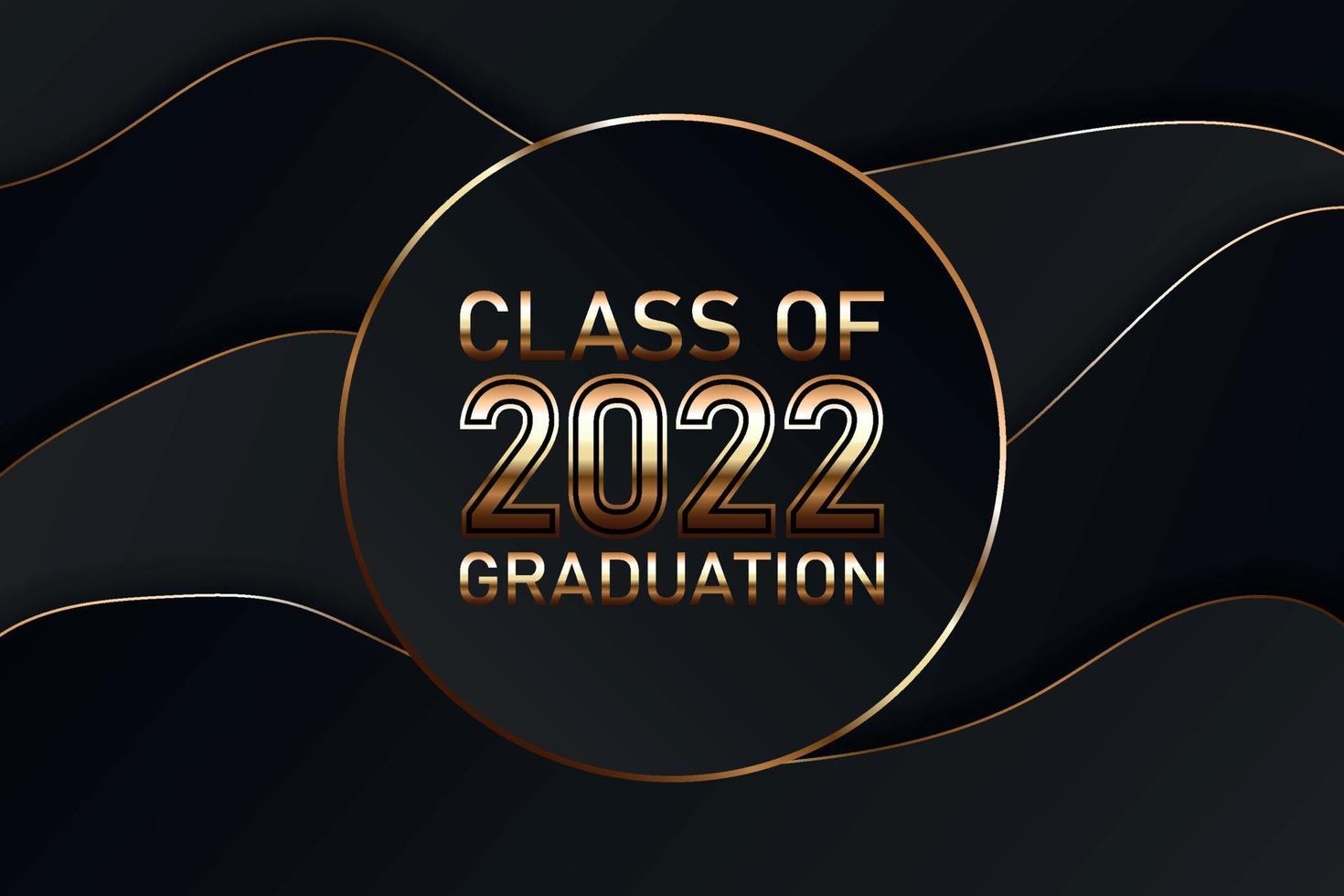 Class of 2022 graduation text design for cards, invitations or banner vector